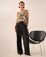 Pantalón Wide Leg Negro Tiro Alto - Negro
