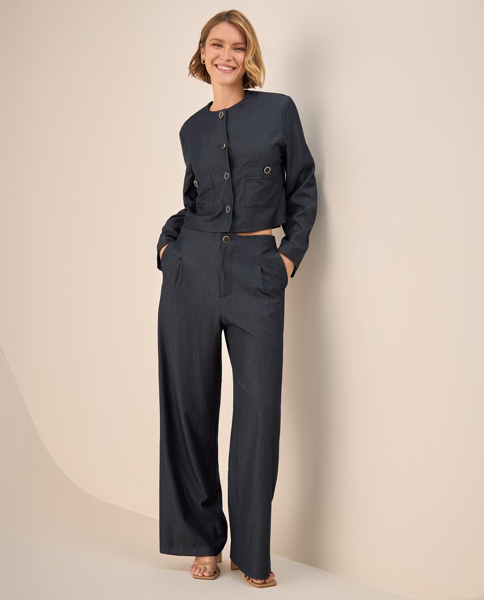 Pantalón Tiro Alto Azul Turco con Silueta Wide - Azul 34_439G220_AZU184432_0