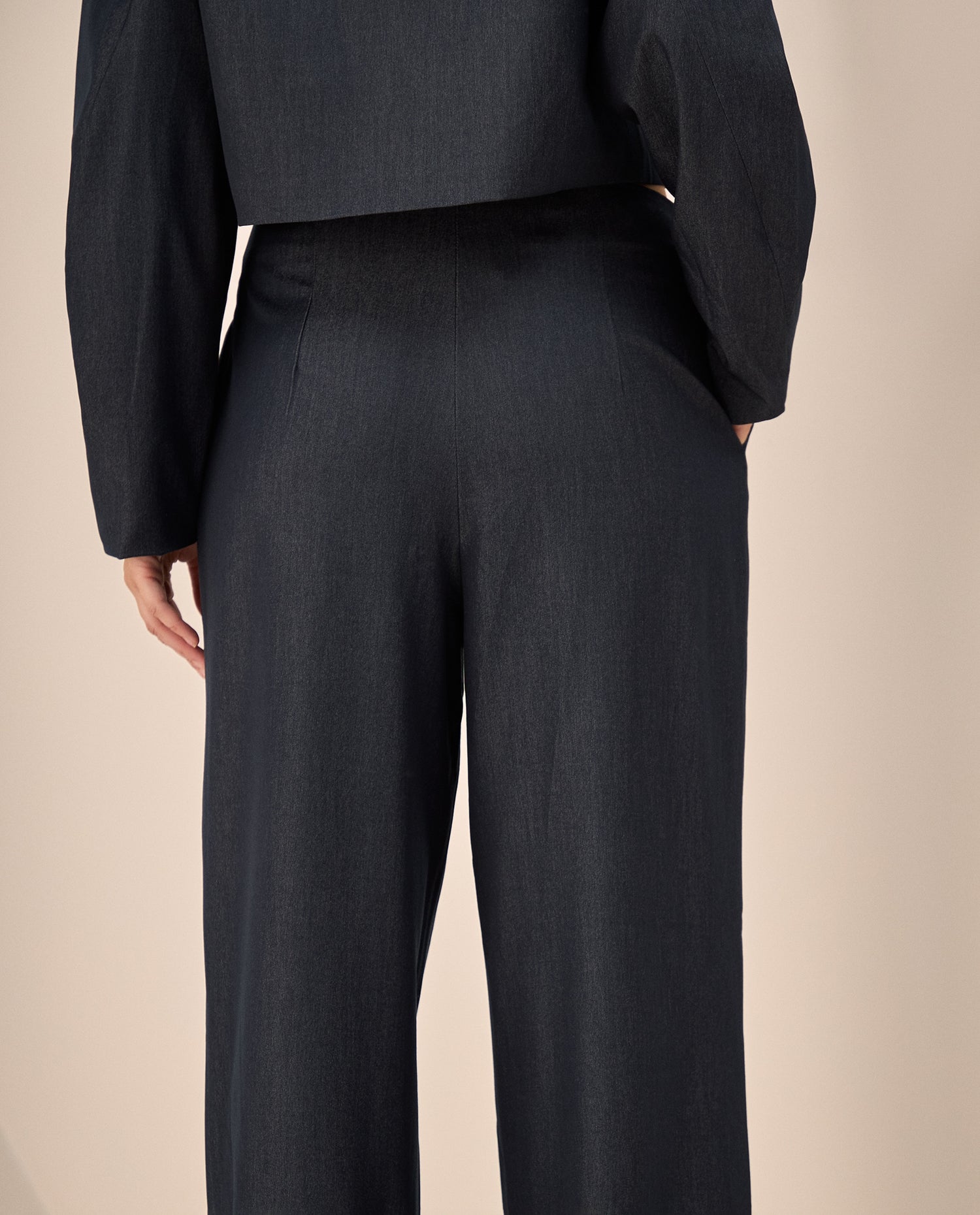 Pantalón Tiro Alto Azul Turco con Silueta Wide - Azul