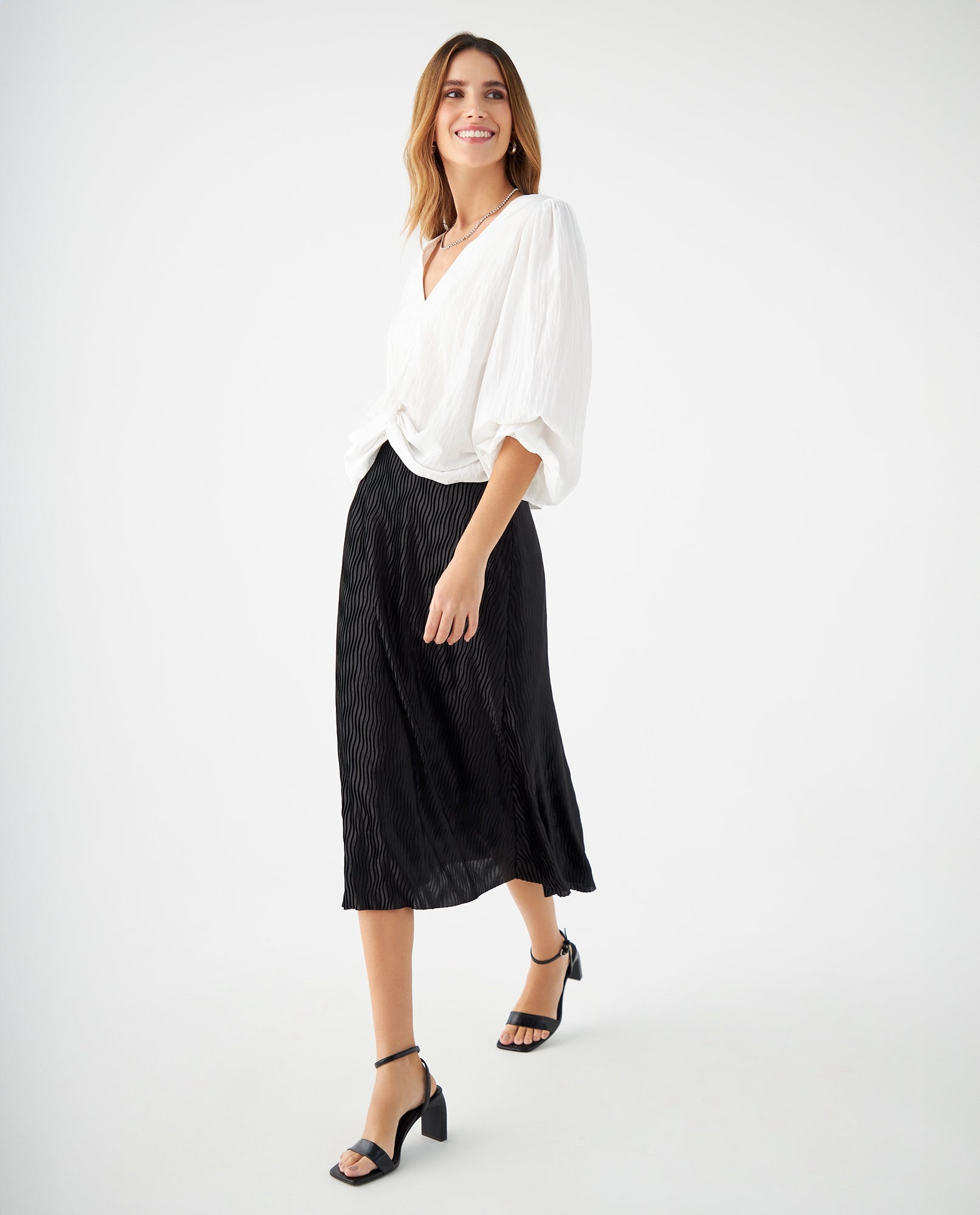 Falda plisada para mujer - Negro 34_449F001_NEG190303_0