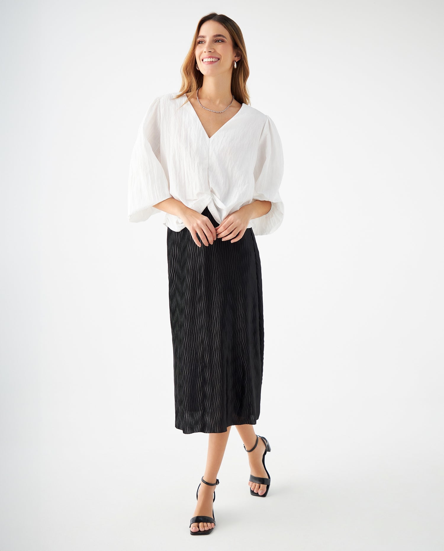Falda plisada para mujer - Negro