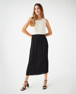 Falda con efecto corrugado para mujer - Negro