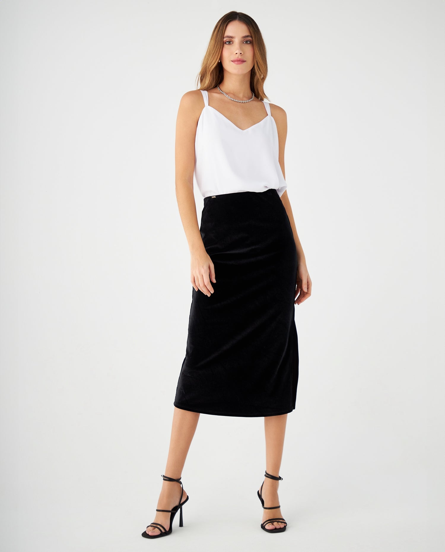 Falda larga para mujer - Negro