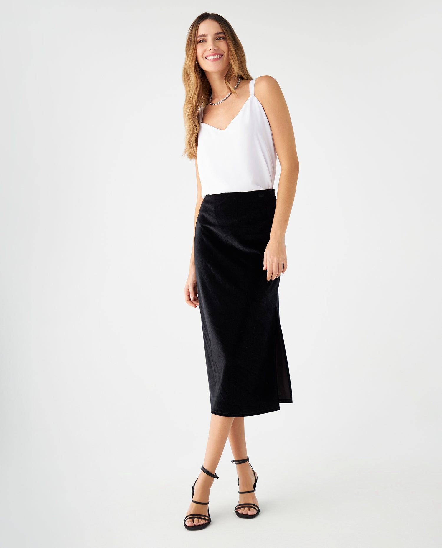 Falda larga para mujer - Negro