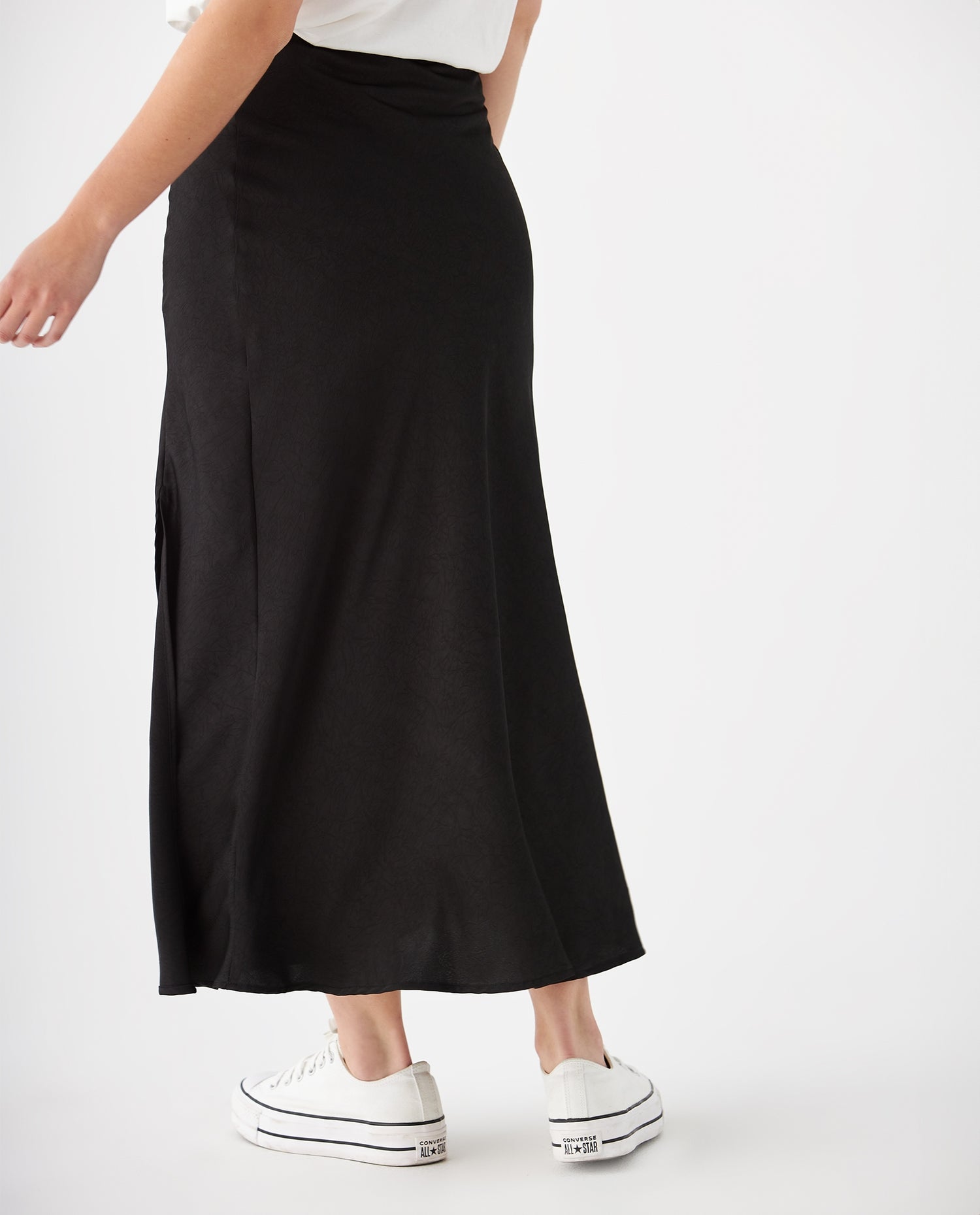 Falda de tela fluida para mujer - Negro