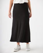 Falda de tela fluida para mujer - Negro