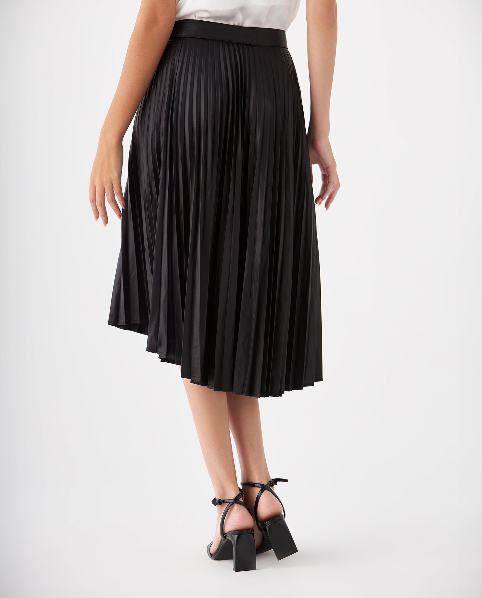 Falda plisada tipo cuero para mujer - Negro 34_449F202_NEG193909_4