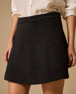Falda Negra Texturizada Mini - Negro