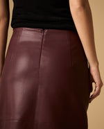 Falda Midi con Abertura Frontal Morado Oscuro - Morado