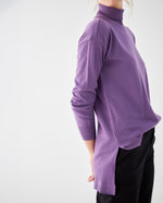 Buzo tejido cuello alto para mujer - Morado