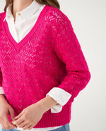 Suéter con cuello en V para mujer - Rosa