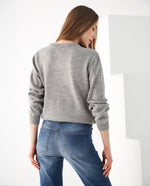 Buzo tejido de diseño cerrado para mujer - Gris