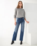 Buzo tejido de diseño cerrado para mujer - Gris