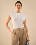 Camisa tejida de diseño cerrado - Crudo