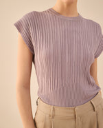 Camisa tejida de diseño cerrado - Morado