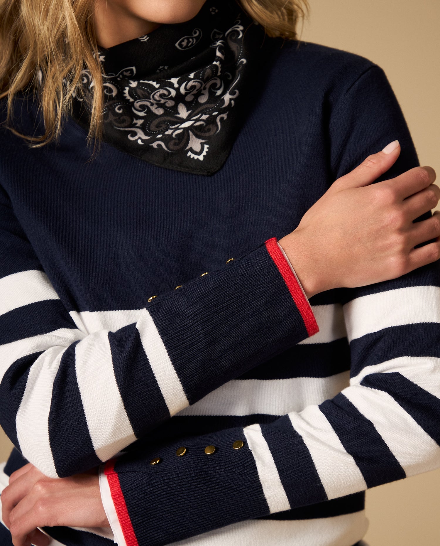 Suéter tejido estilo cardigan con hombro caído - Azul