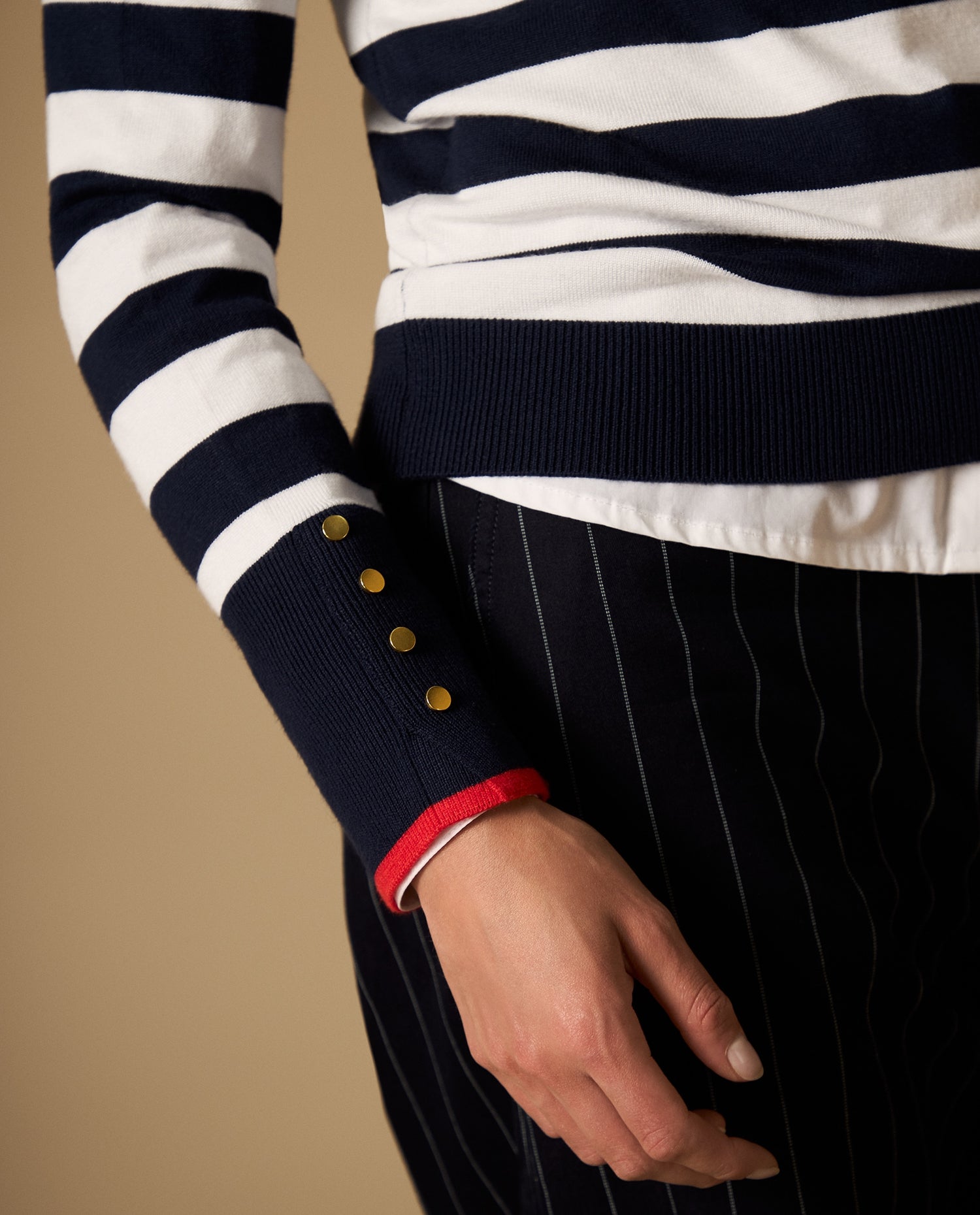 Suéter tejido estilo cardigan con hombro caído - Azul