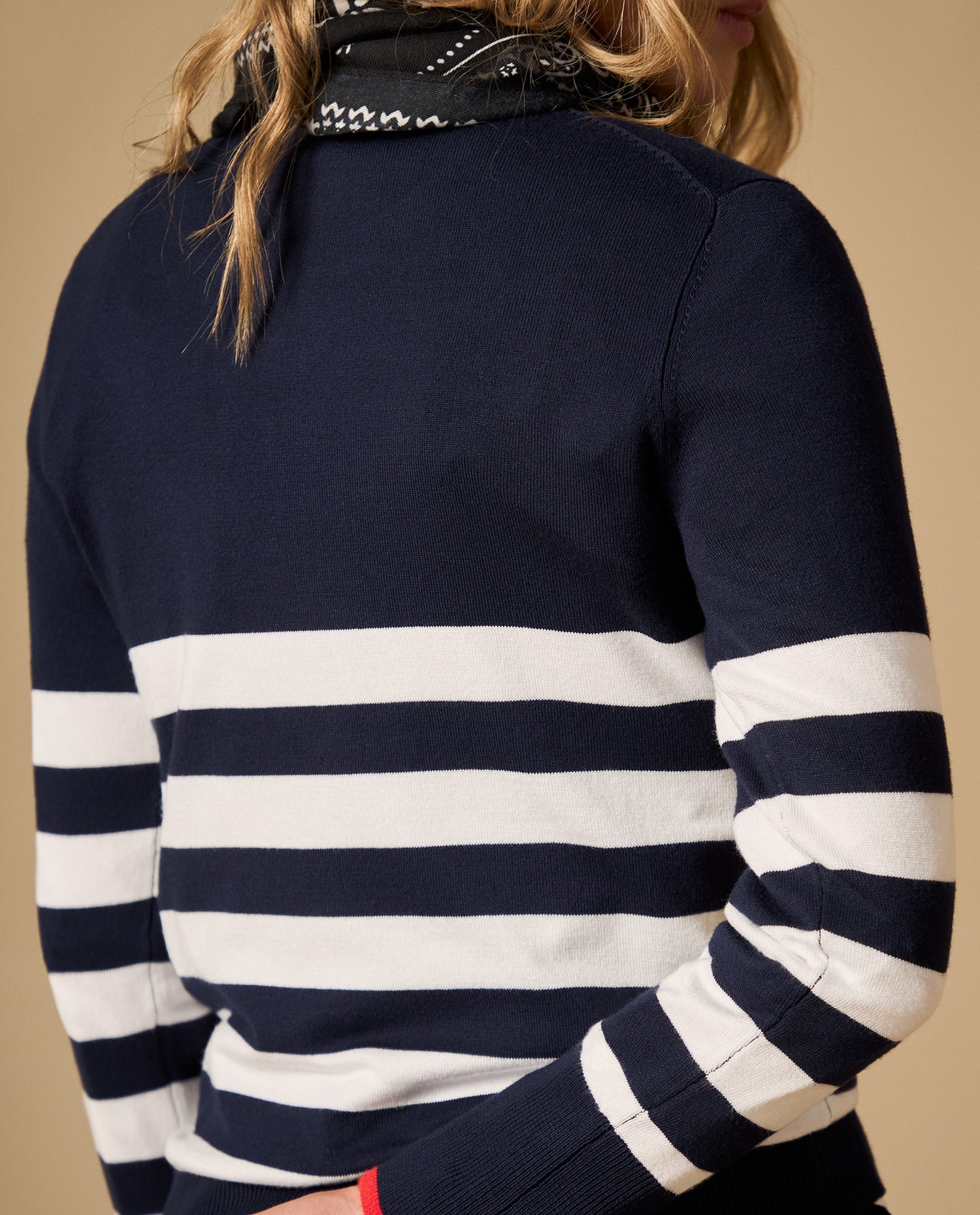 Suéter tejido estilo cardigan con hombro caído - Azul