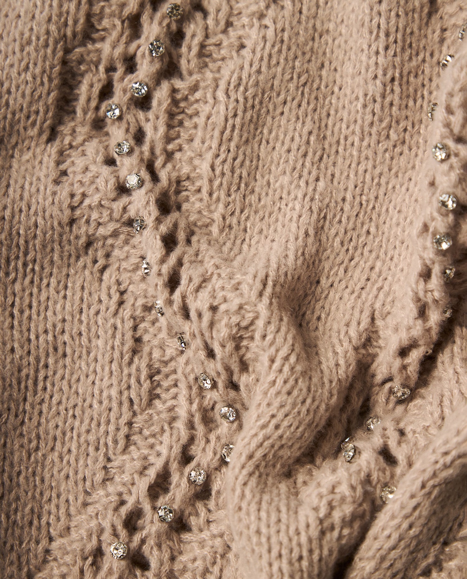 Cárdigan tejido con textura y detalles brillantes - Gris