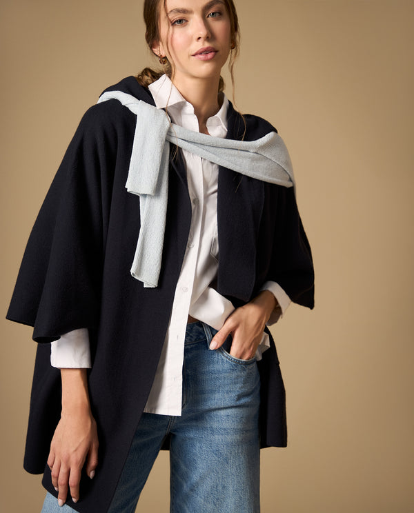 Capa tejida con cuello tipo ojal silueta cardigan - Azul 34_462H206_AZU193923_0