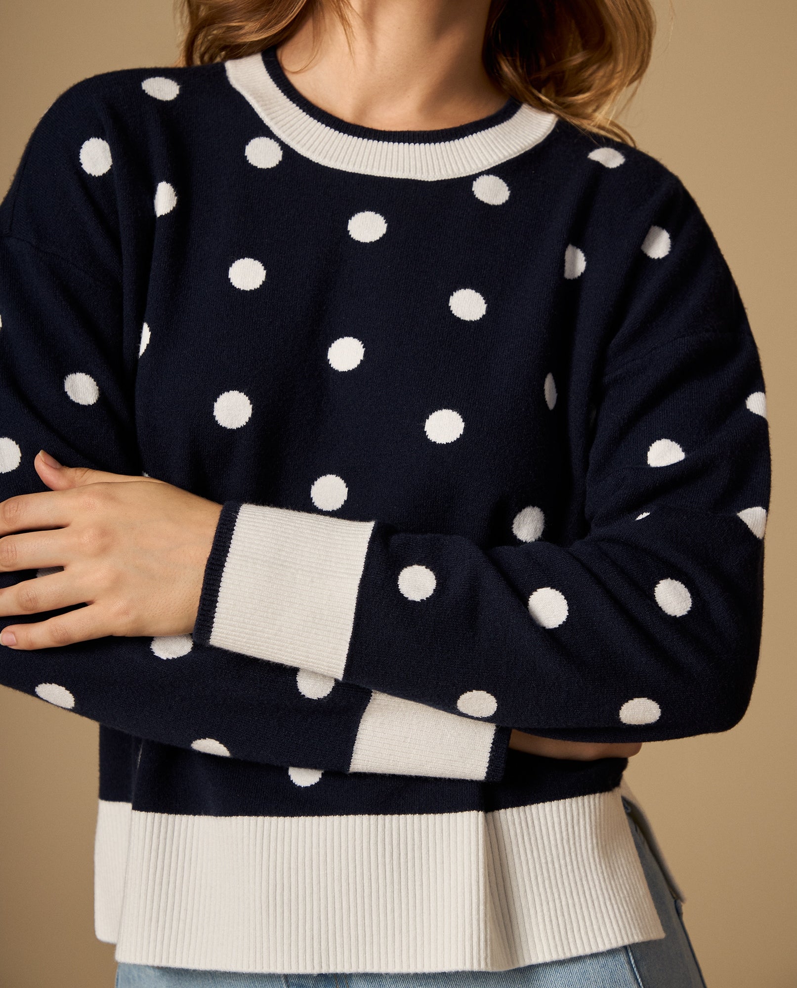 Suéter tejido cardigan con hombro caído y diseño de puntos - Azul 34_462H220_AZU174320_3