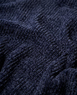 Suéter tejido cuello alto con textura acanalada - Azul
