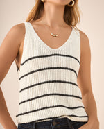 Camisa tejida con escote en V para mujer - Crudo