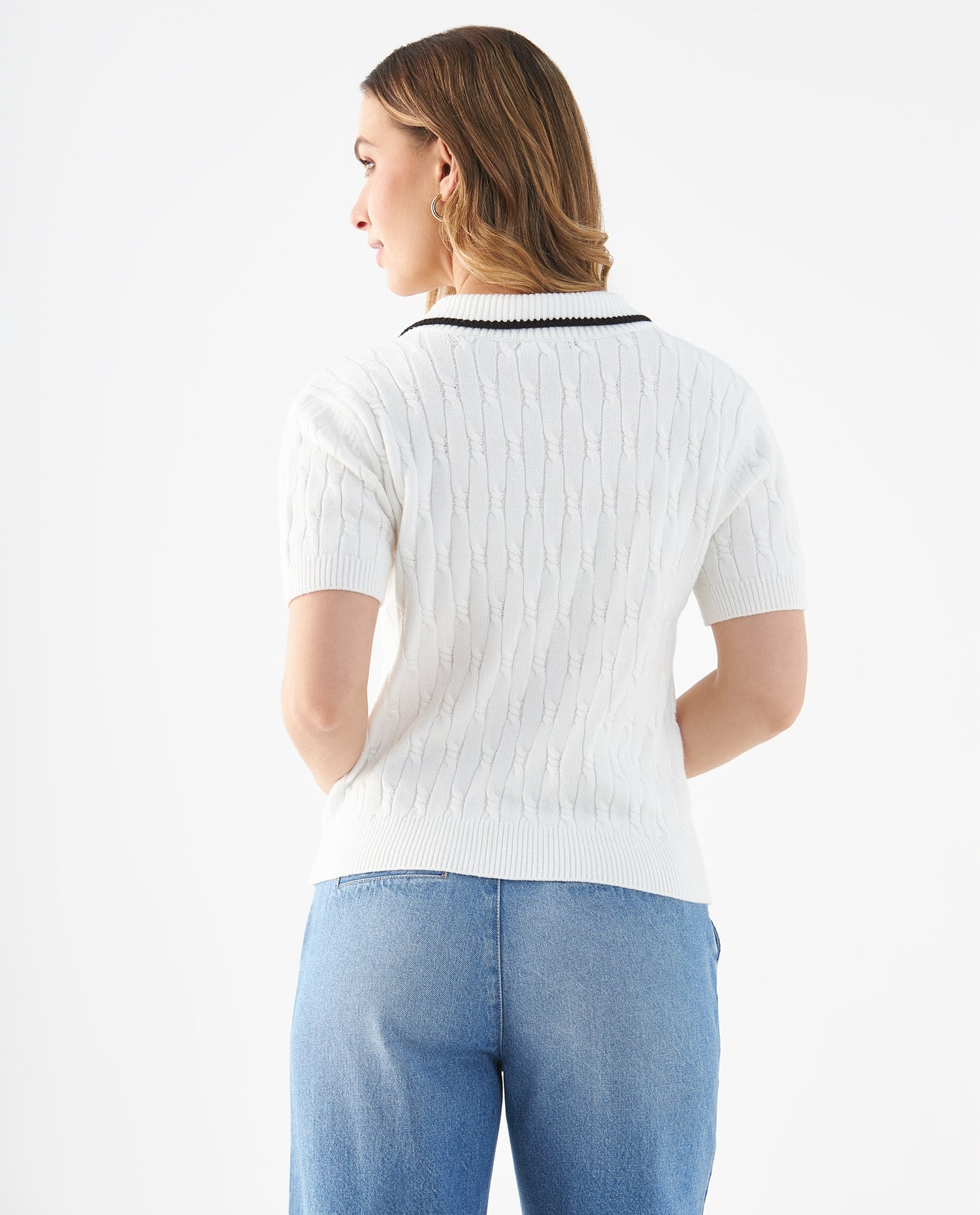Sueter tipo polo para mujer - Crudo
