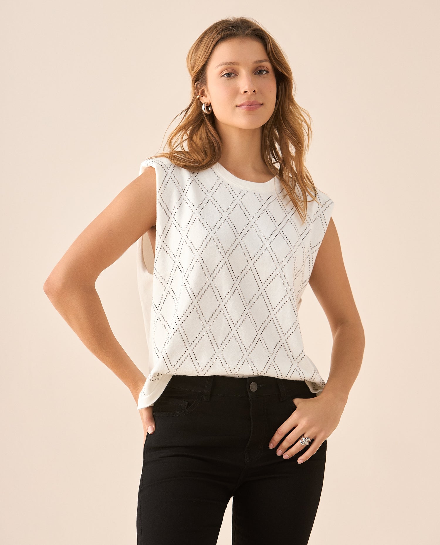 Camisa tejida manga sisa para mujer - Amarillo