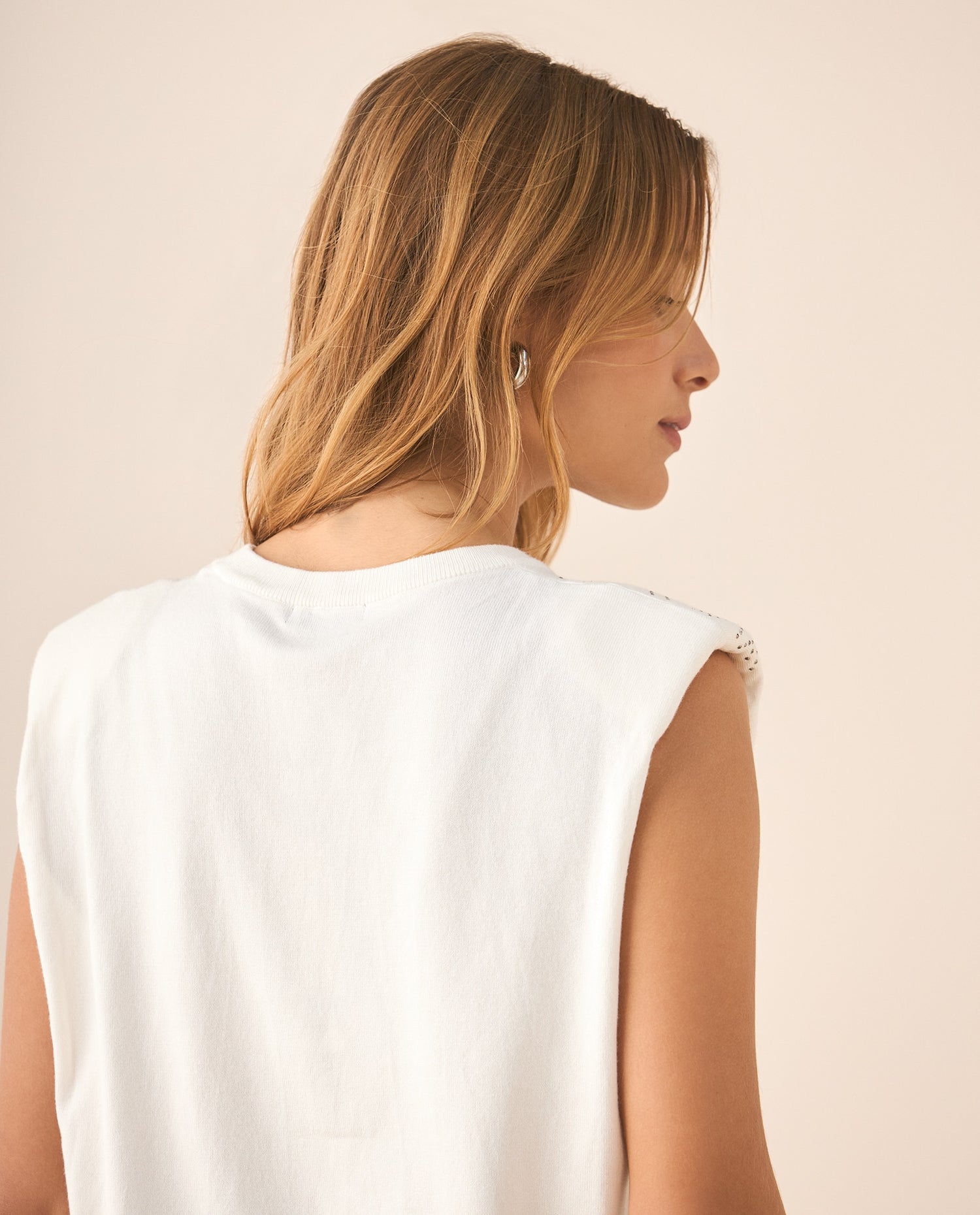 Camisa tejida manga sisa para mujer - Amarillo