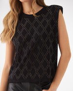 Camisa tejida manga sisa para mujer - Negro