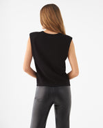Camisa tejida manga sisa para mujer - Negro
