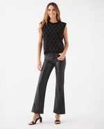 Camisa tejida manga sisa para mujer - Negro