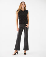 Camisa tejida manga sisa para mujer - Negro