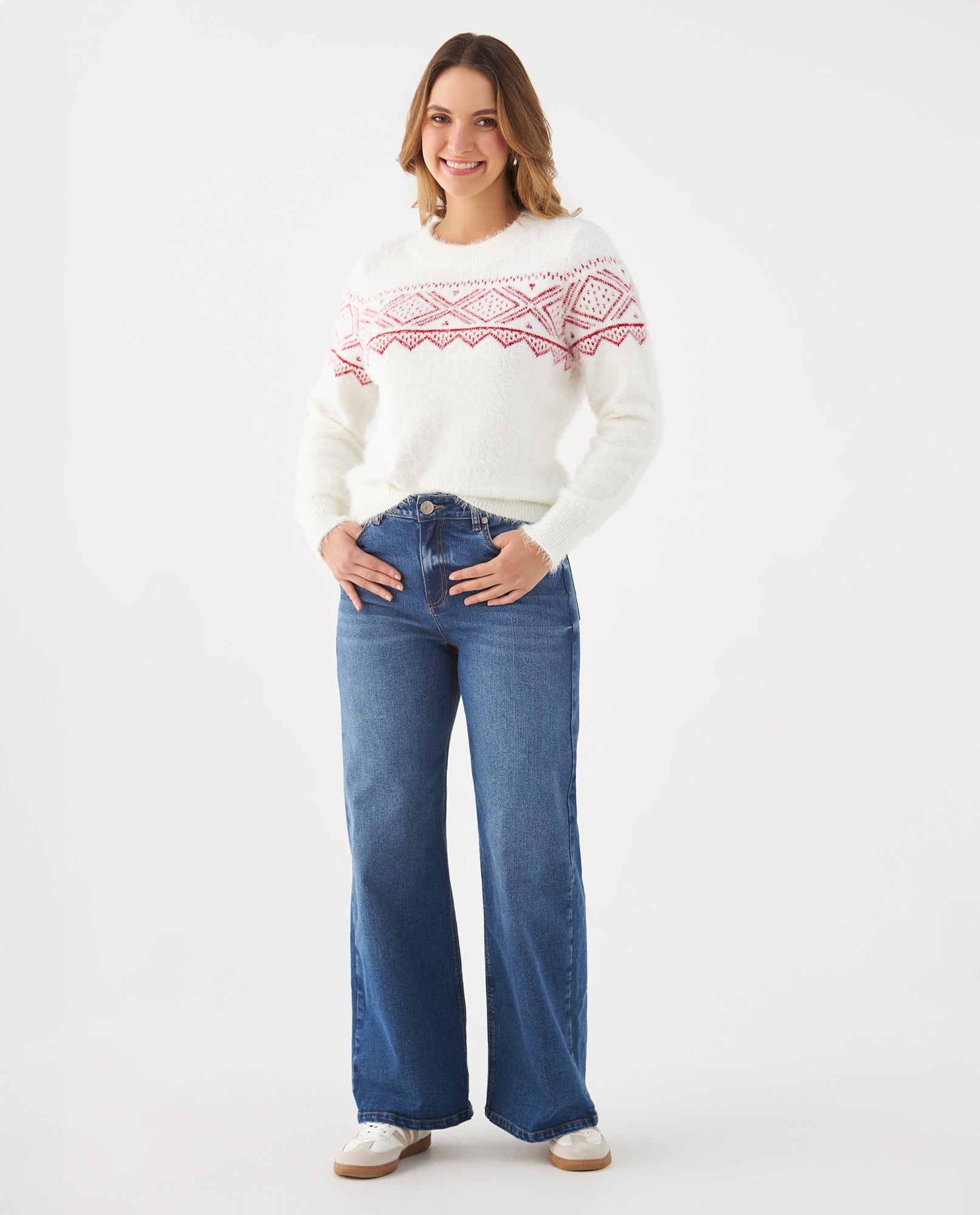Buzo en bloques de color para mujer - Crudo 34_469F217_CRU110604_5