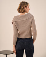 Suéter Tejido Cuello Amplio Beige - Beige