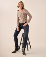 Suéter Tejido Cuello Amplio Beige - Beige