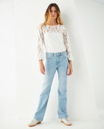 Jean Flare cinco bolsillos para mujer - Azul