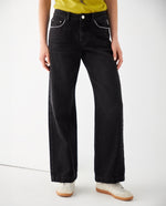 Jean con apliques brillantes para mujer - Negro