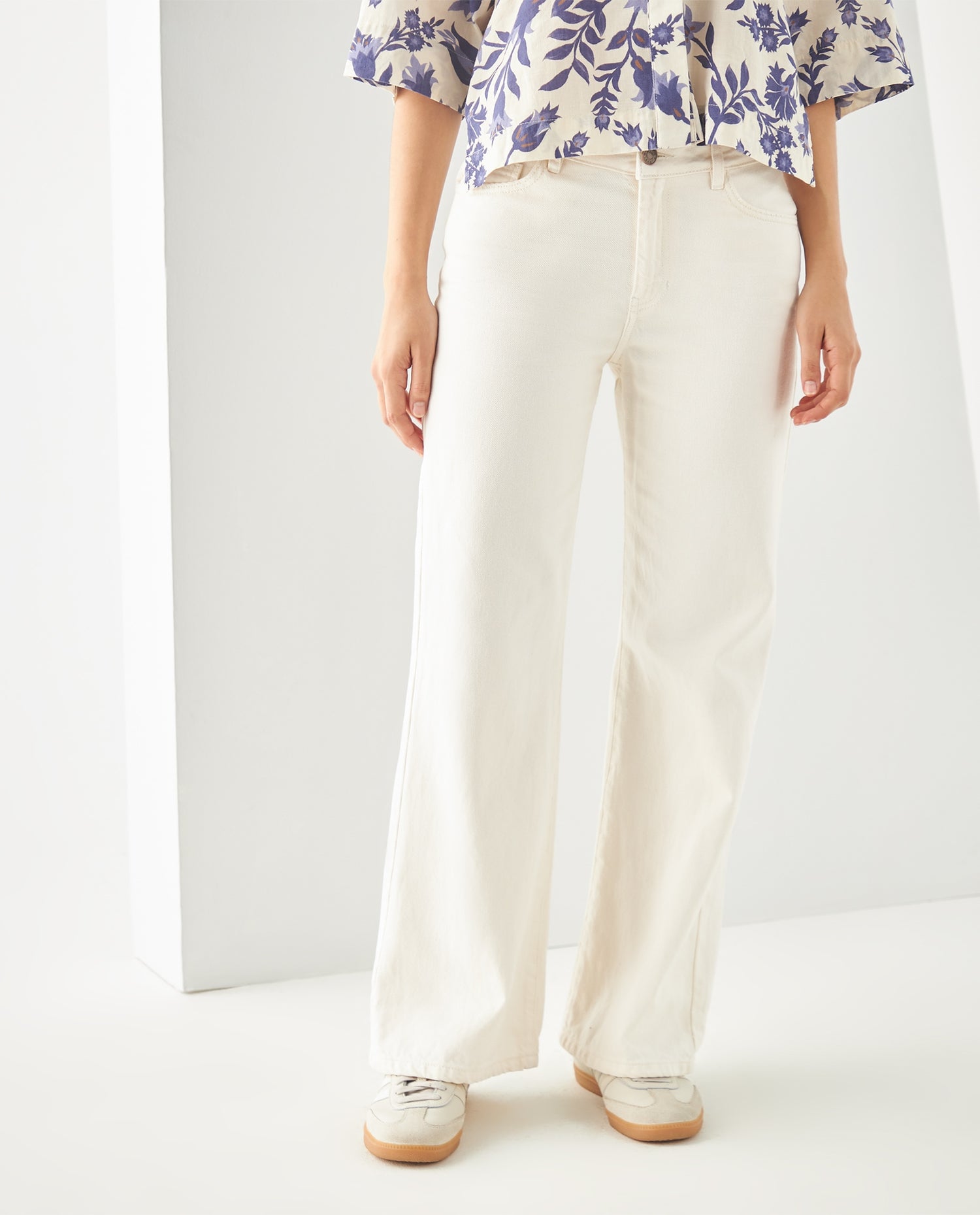 Jean Wide Leg tono claro para mujer - Amarillo