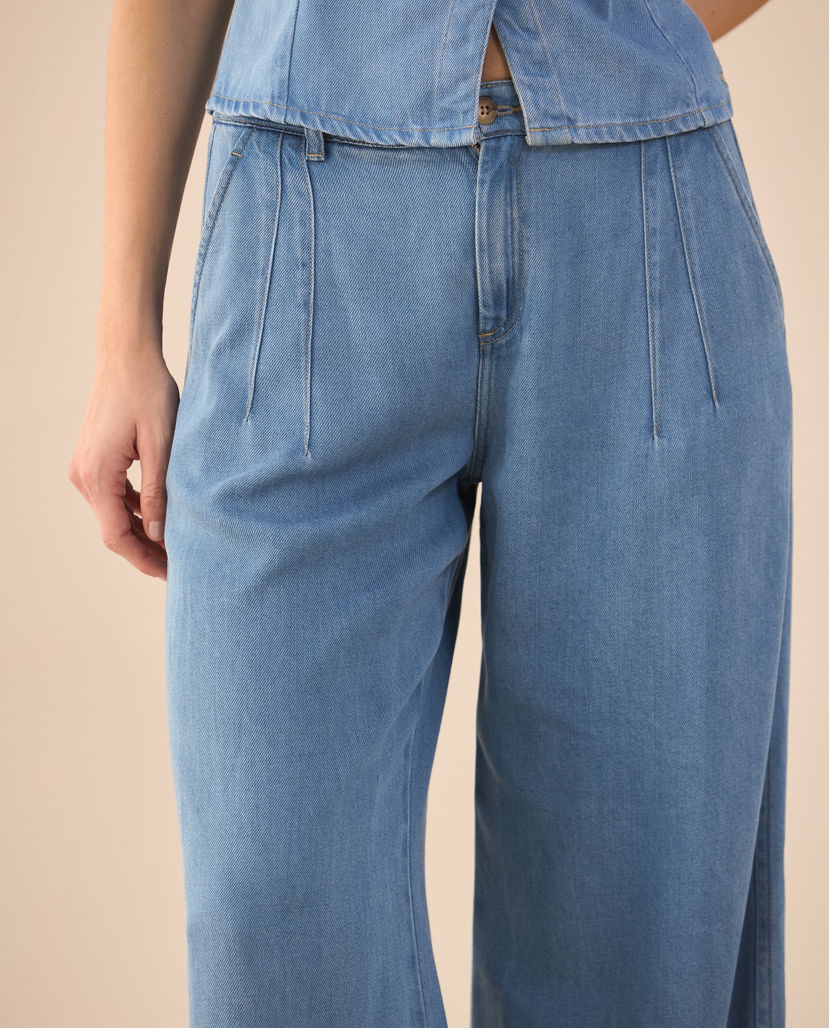 Pantalón Wide Leg tono medio para mujer - Azul 34_471G003_AZU134110_3