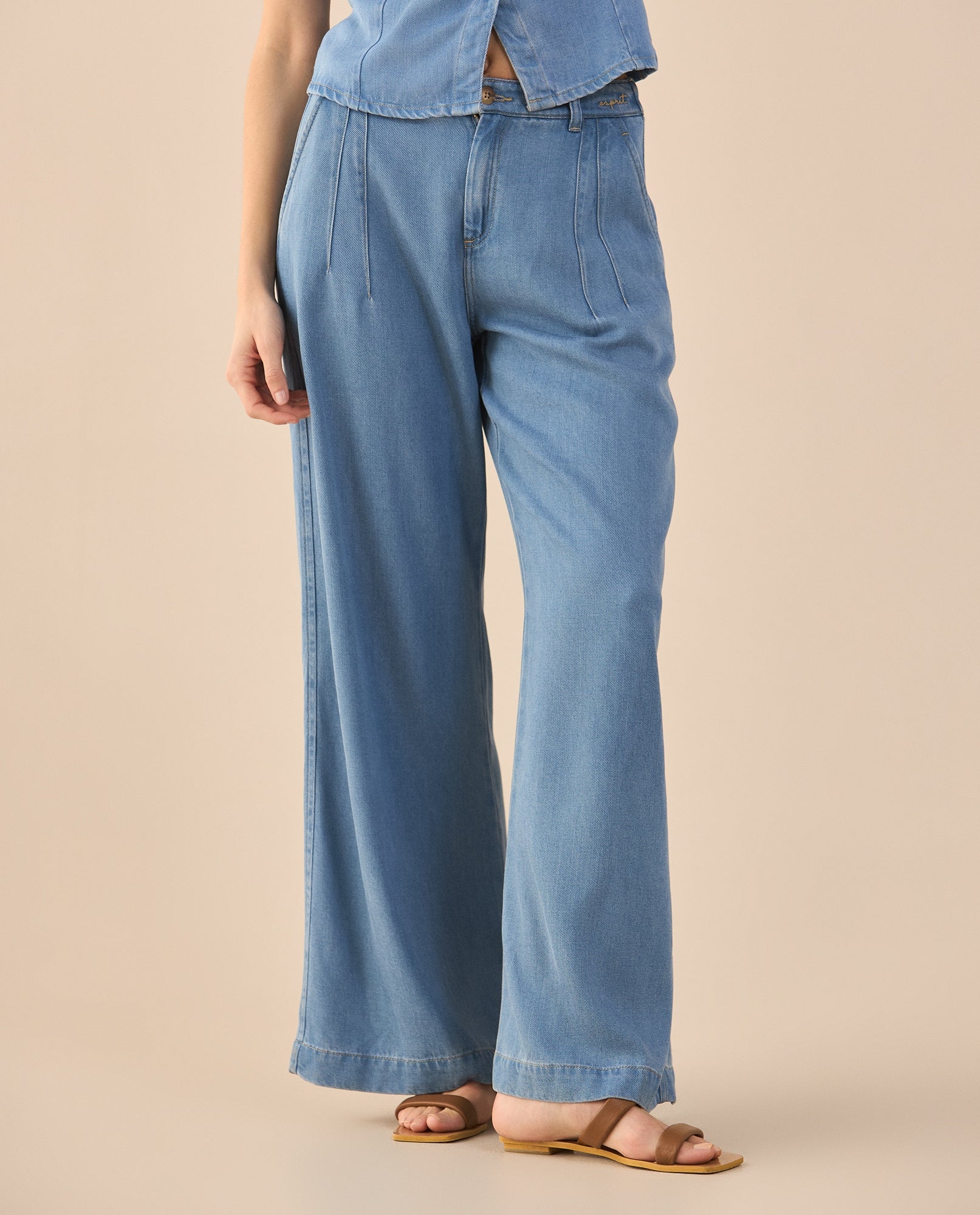 Pantalón Wide Leg tono medio para mujer - Azul 34_471G003_AZU134110_5