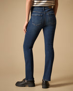 Jean straight de pierna recta tiro medio - Azul