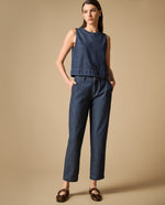 Jean straight silueta trendy tobillero - Azul