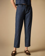 Jean straight silueta trendy tobillero - Azul