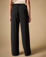 Jean wide leg amplio con cordón ajustable - Negro