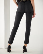 Pantalón skinny tipo cuero para mujer - Negro