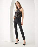 Pantalón skinny tipo cuero para mujer - Negro