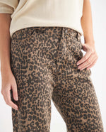 Pantalón en animal print para mujer - Café