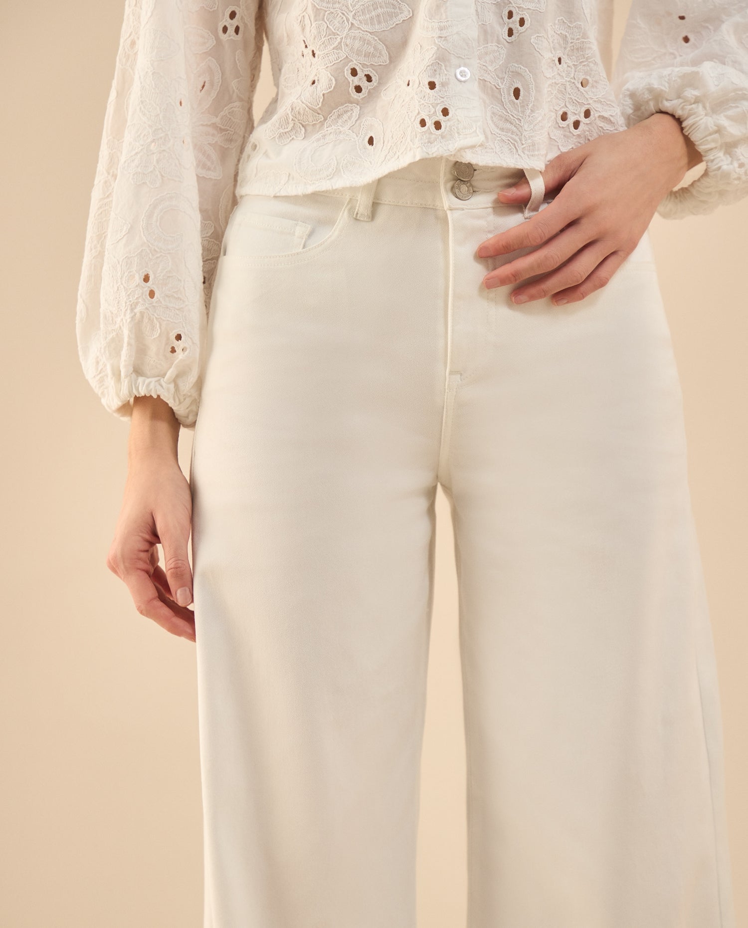 Jean Wide Leg para mujer - Crudo
